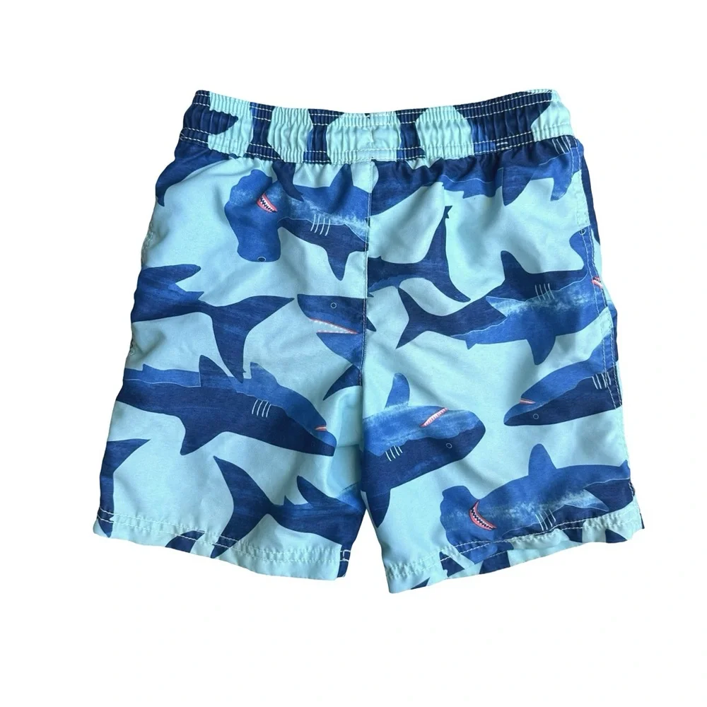 Carter's 5T Boys Blue Shark SPF 50+ lined swim trunks